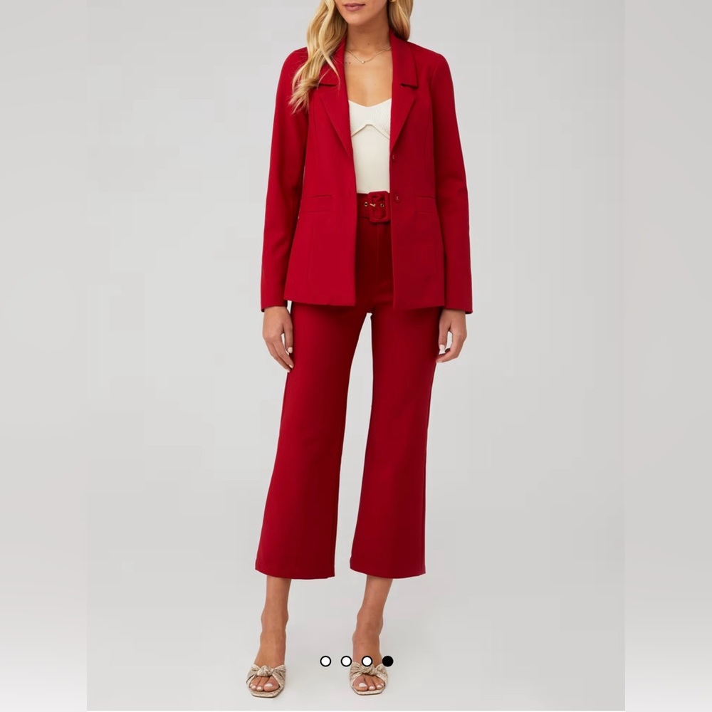 Set of 2 Show Me Your Mumu NWT Red Major Blazer Jacket & Dj Cropped Pants Size S